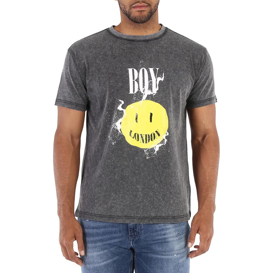 BOY LONDON Washed Grey Boy Acid Cotton T-shirt