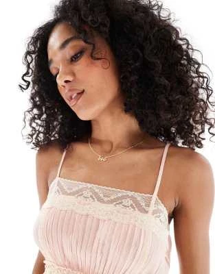 Shop Miss Selfridge lace insert cami maxi dress in pink on Sale at  BeyondStyle  Get 66% Off Miss Selfridge lace insert cami maxi dress in  pink with Limited-Time Flash Deals, Exclusive