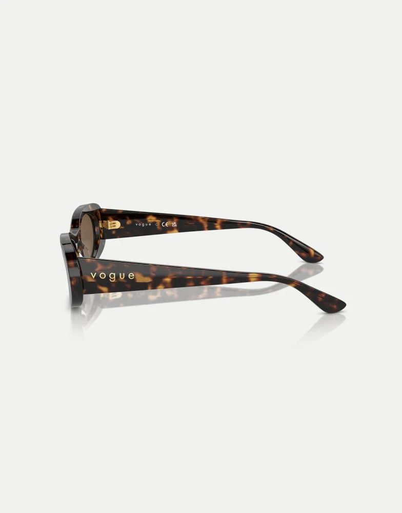 VOGUE Vogue Oval sunglasses with brown lens in dark havana  display picture 3