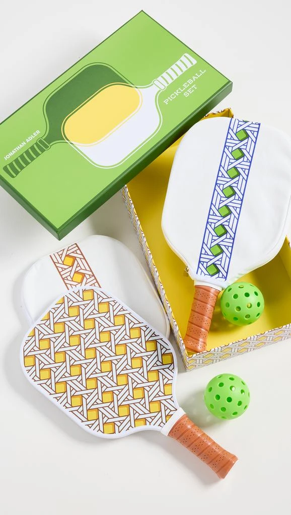 Jonathan Adler Basketweave Pickleball Set 2