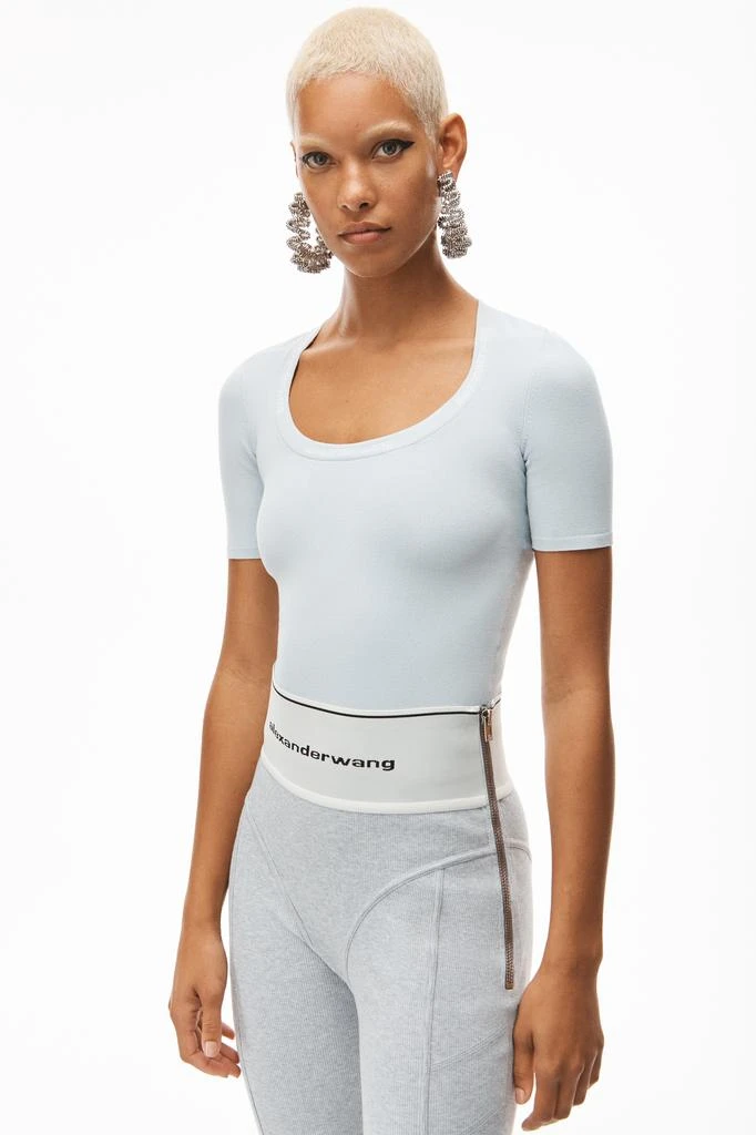 Alexander Wang LOGO JACQUARD SHORT-SLEEVE TEE IN STRETCH KNIT 6