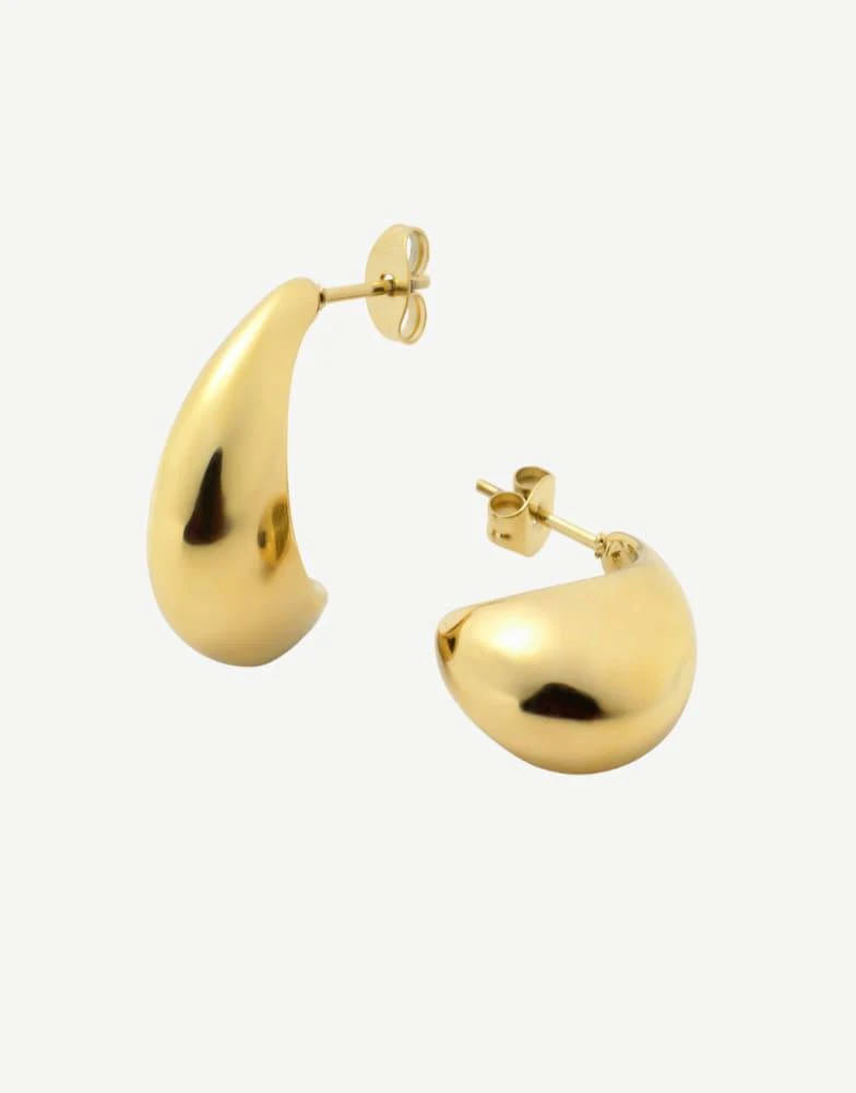 D. LOUISE D.LOUISE waterproof Curved midi hoops in gold 2