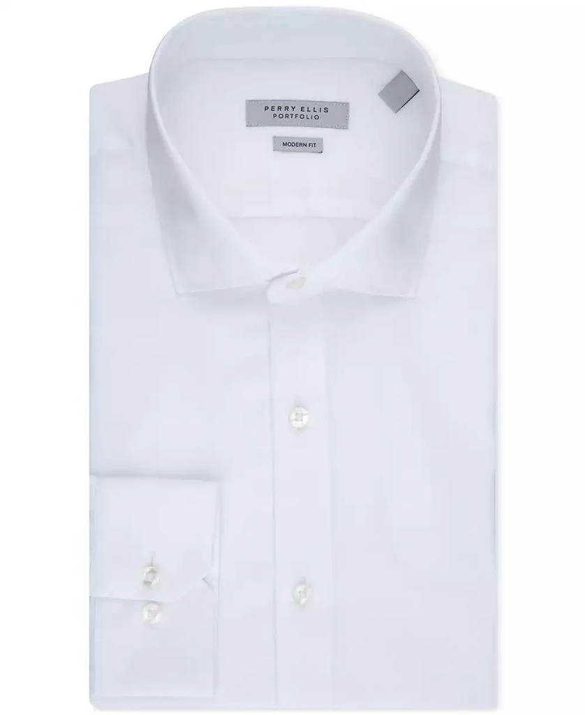 Perry Ellis Perry Ellis Men's Modern-Fit Lux Twill Solid Dress Shirt 1