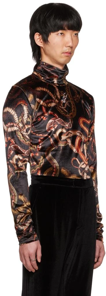 LU'U DAN Black Snake Print Turtleneck 2