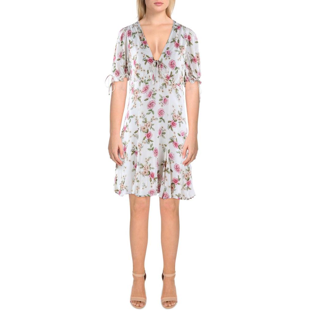Yumi Kim Womens Floral Print Rayon Fit & Flare Dress