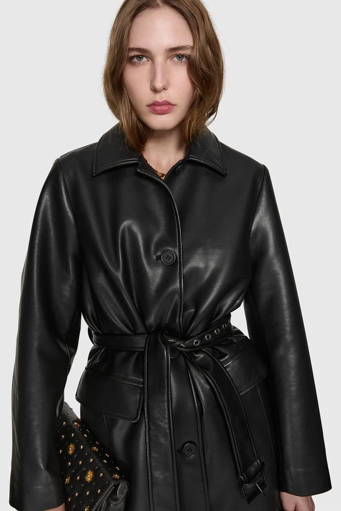 Rebecca Minkoff Belted Vegan Leather Trench 2