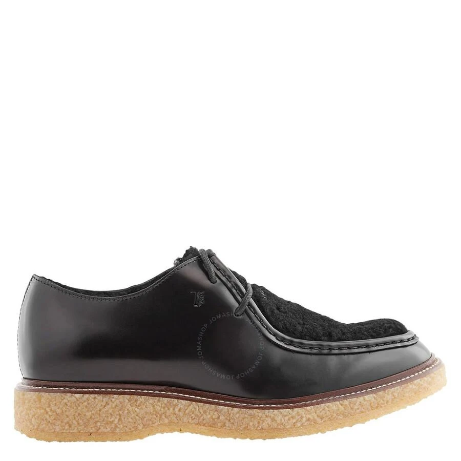 Tod's Men's Black Leather And Suede Lace-Up Deconstructed Boots 1