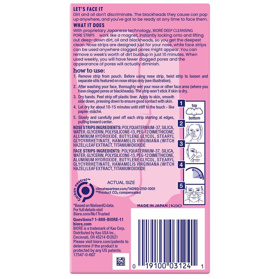 Biore Nose + Face Deep Cleansing Pore Strips Scented, Combo