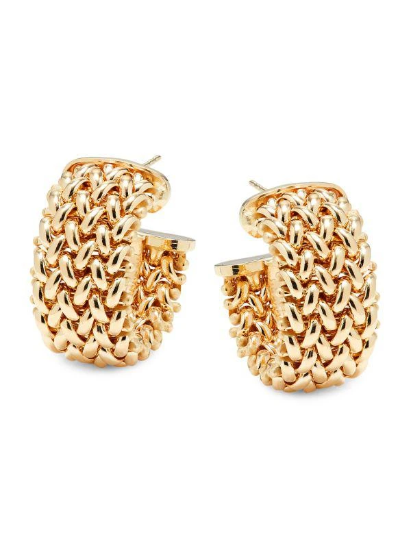 Saks Fifth Avenue 14K Yellow Gold Rice Huggie Earrings 1