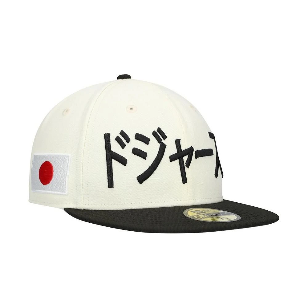 New Era Men's Cream/Black Los Angeles Dodgers Kanji 59FIFTY Fitted Hat 1