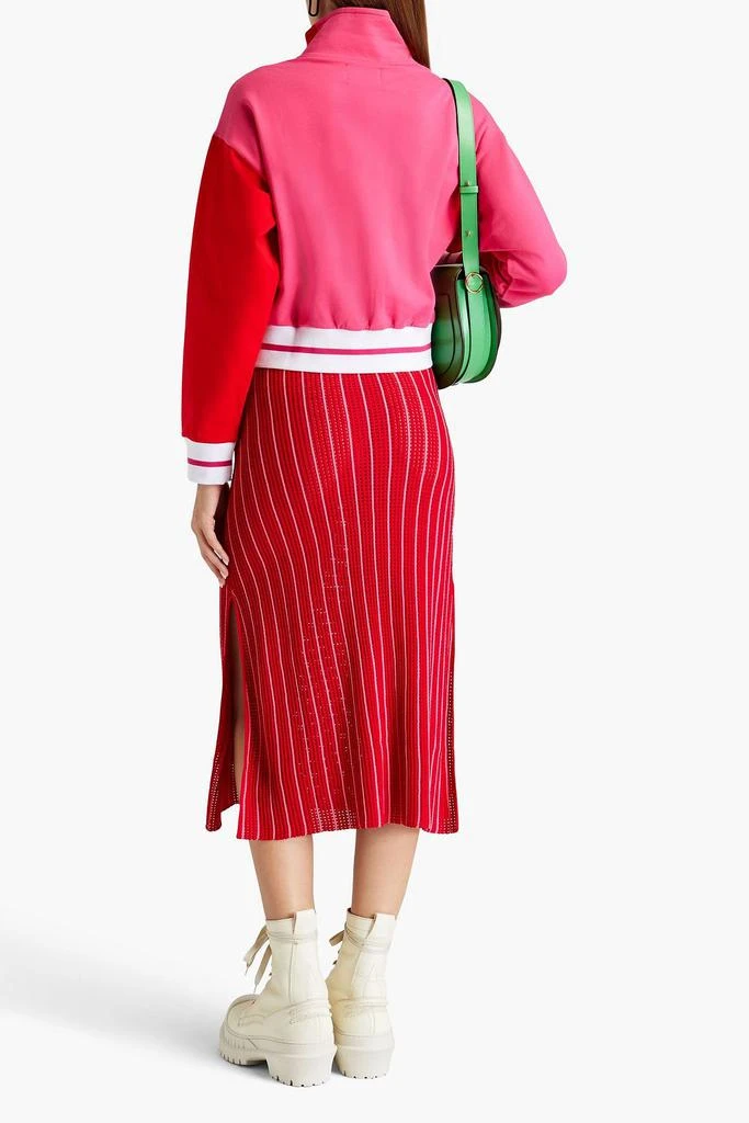 Solid & Striped Striped ribbed pointelle-knit midi skirt 3