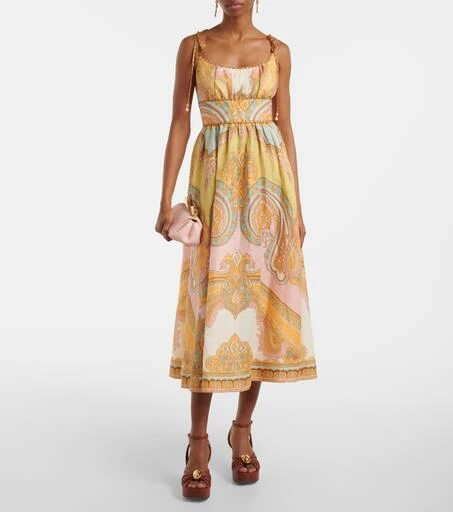 Zimmermann Maxine Picnic paisley linen bustier dress 2