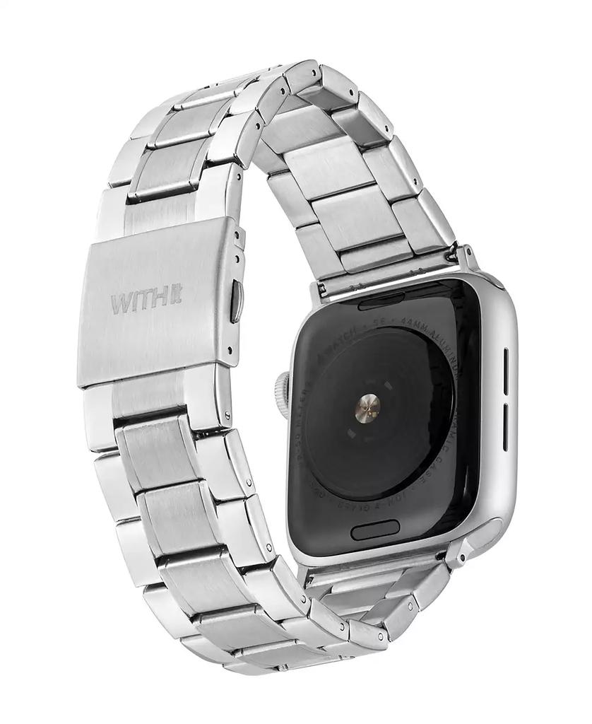 WITHit Silver-Tone Stainless Steel Y-Link Bracelet designed for Apple Watch® 42mm (Series 1-3 only) & 44/45/46/49mm (Ultra & Ultra 2)