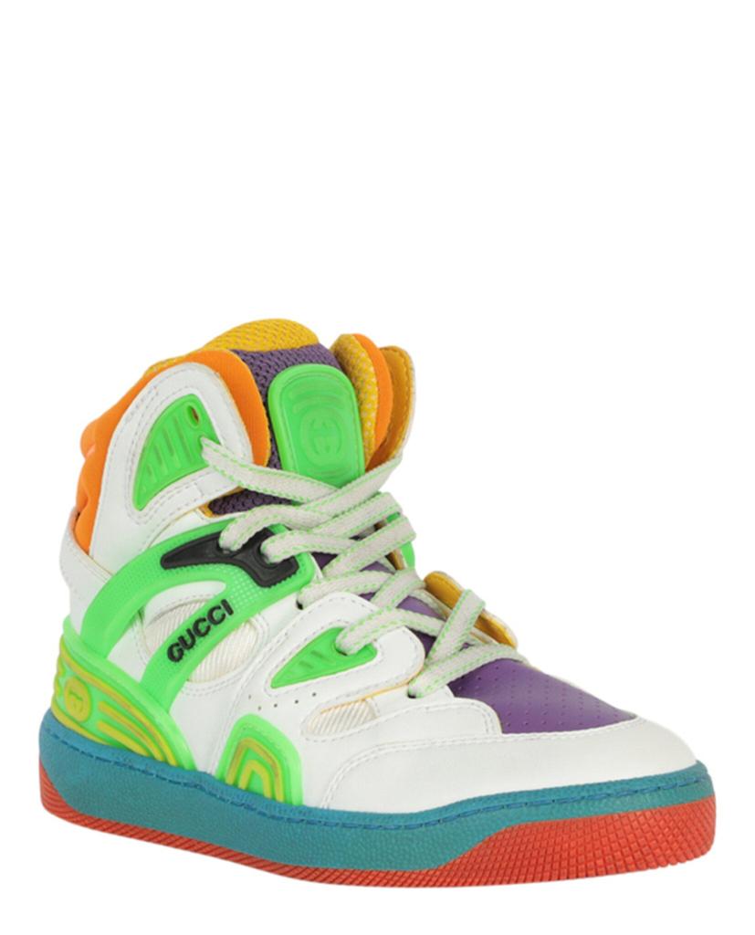 Gucci Basket Leather High-Top Sneakers