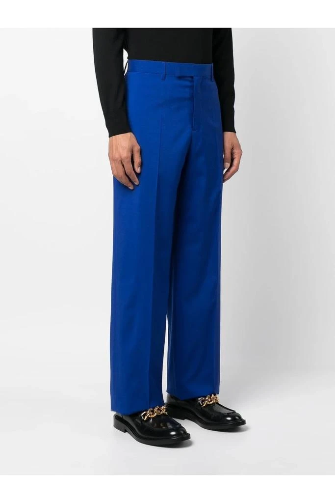 undefined Silk Blend Wool Trousers Blue 1