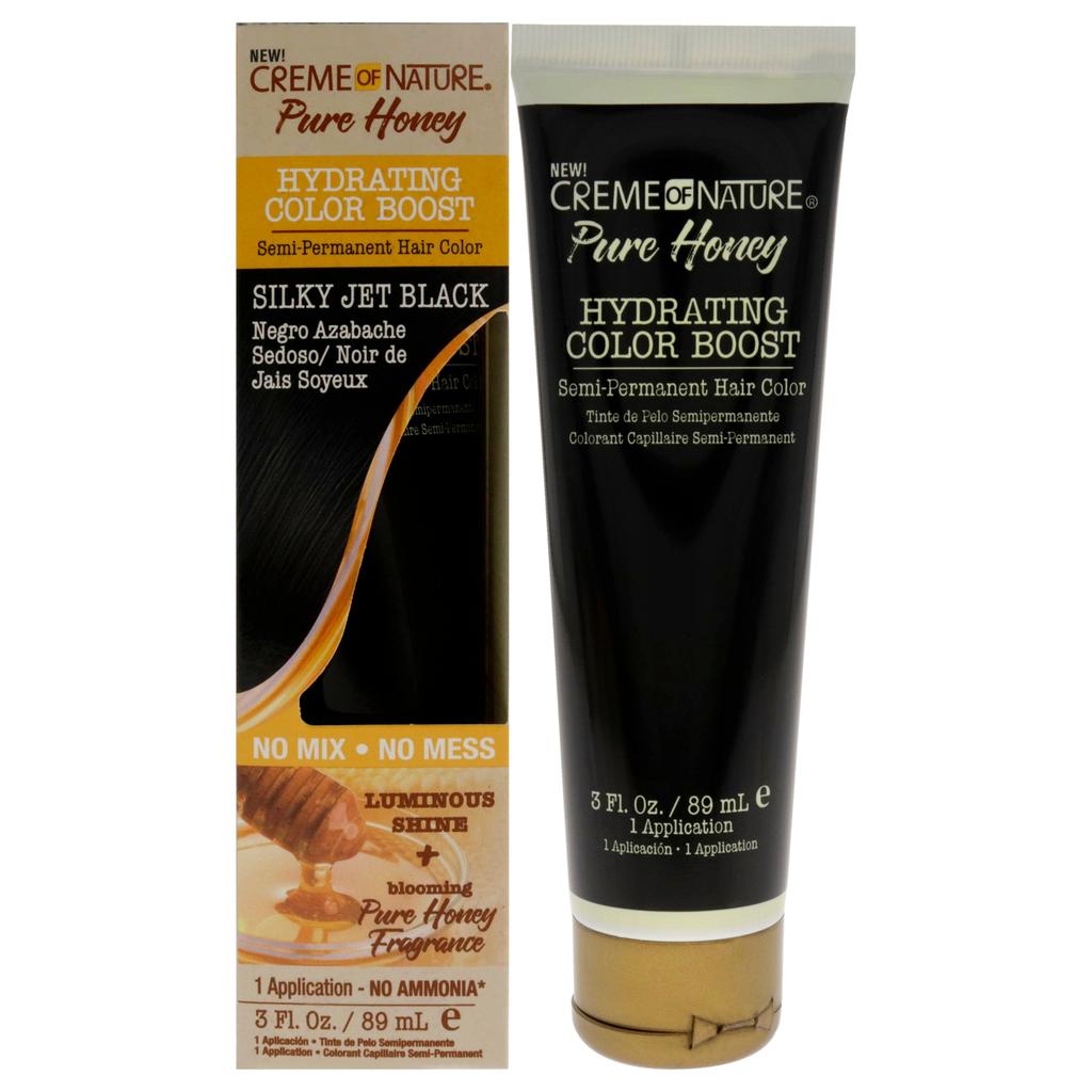 Creme Of Nature Pure Honey Hydrating Color Boost Semi-Permanent Hair Color - Silky Jet Black by  for Unisex - 3 oz Hair Color