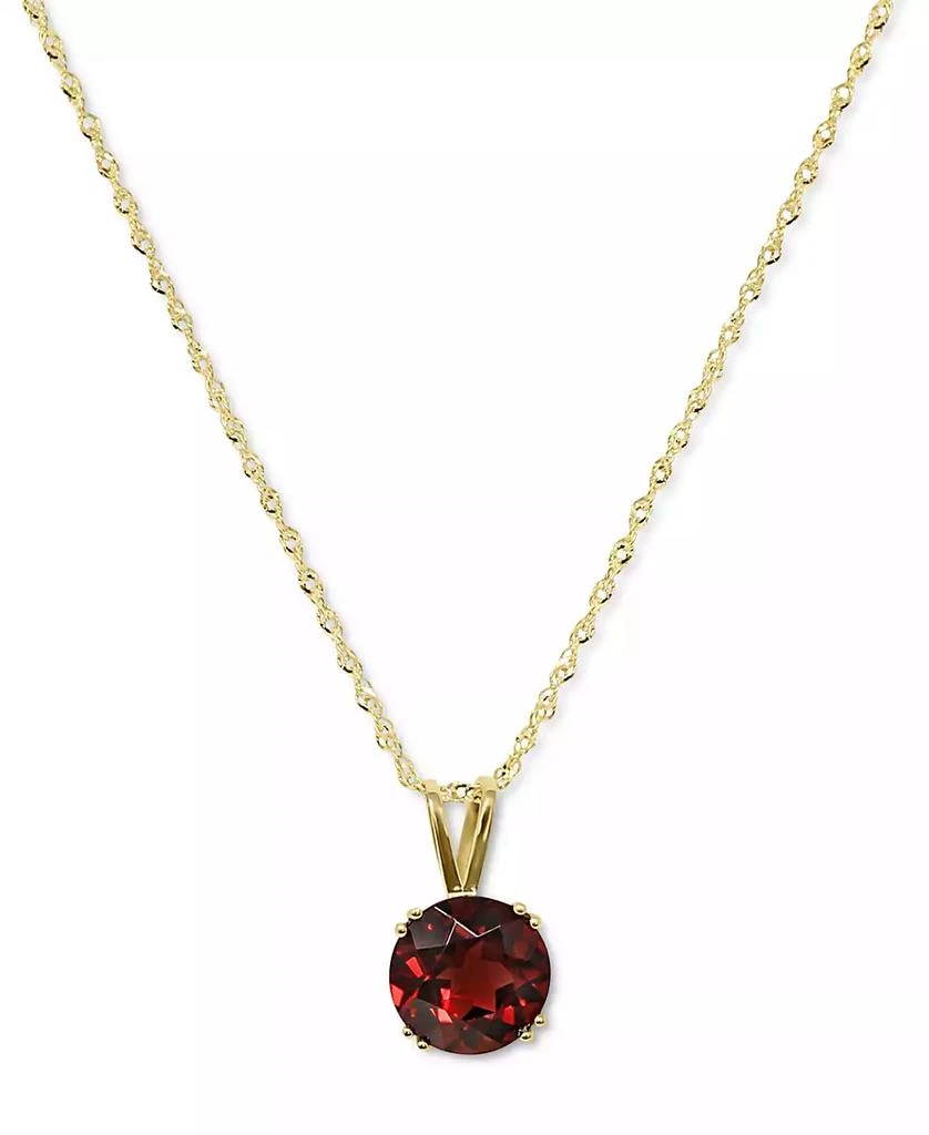 Macy
s Gemstone Solitaire Pendant Necklace in 14k Gold, 16" + 2" extender
