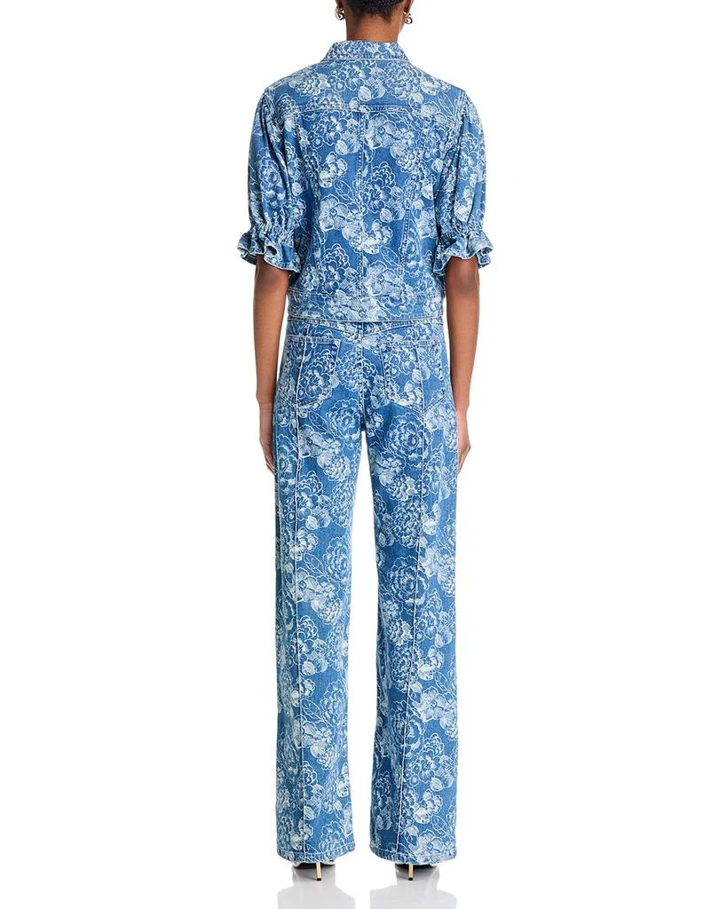 Cinq à Sept Sketchbook Floral Vivian High Rise Jeans in Indigo/White 8
