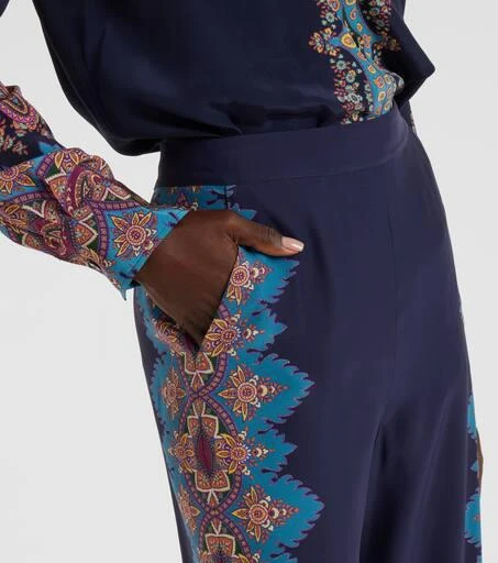 ETRO Printed silk crêpe de chine straight pants 4