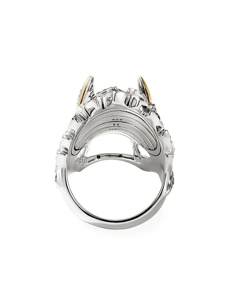 John Hardy Naga Dragon Sterling Silver, 14K Yellow Gold & Multi-Gemstone Saddle Ring 5