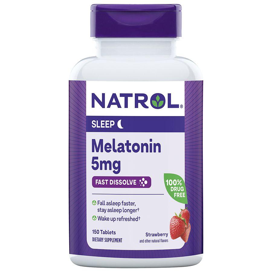 Natrol Melatonin 5mg Fast Dissolve Extra Strength Tablets Strawberry