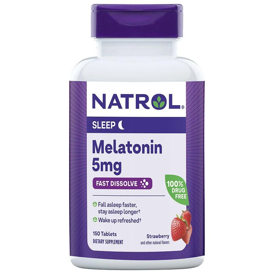 Natrol Melatonin 5mg Fast Dissolve Extra Strength Tablets Strawberry 1