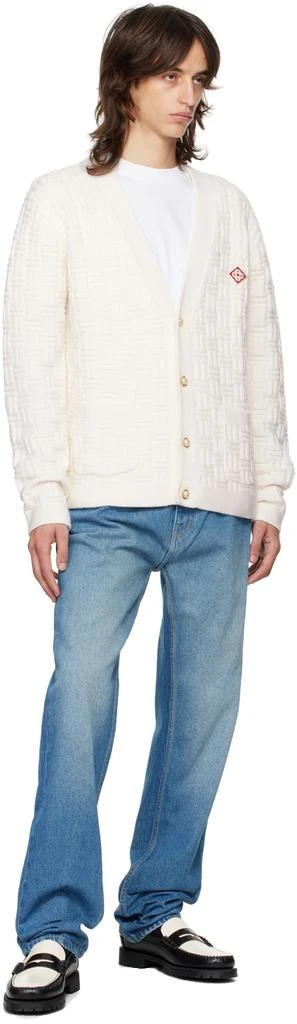 Casablanca Off-White Column Knit Cardigan 4