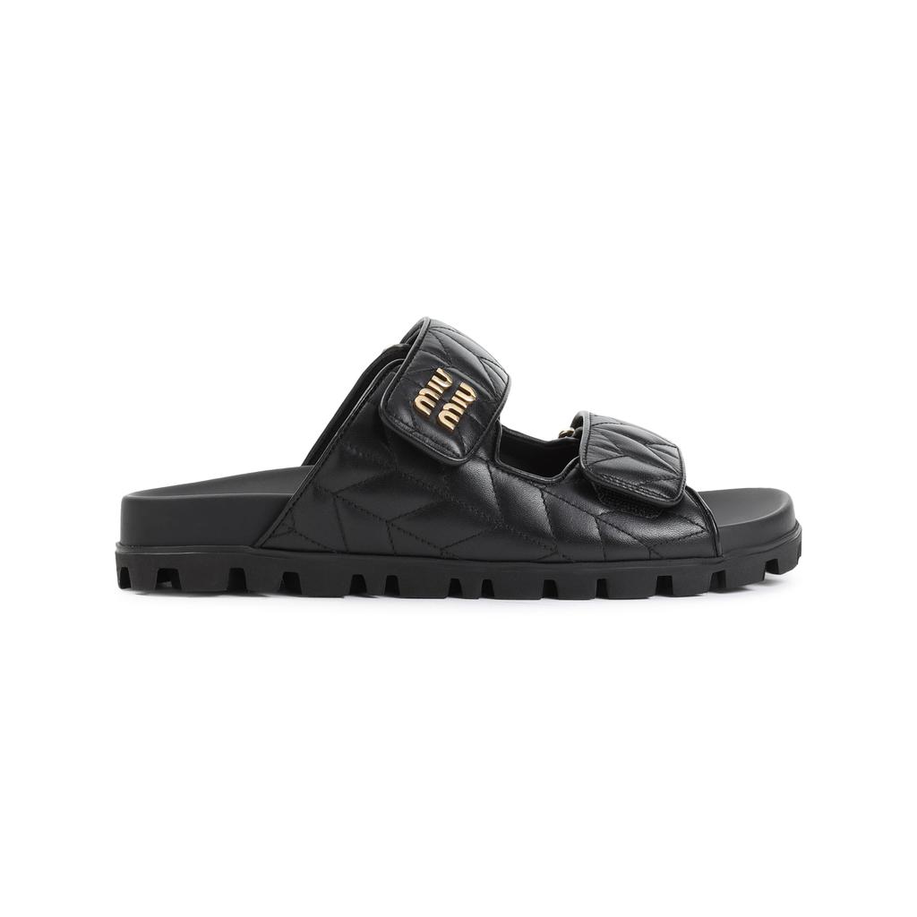 サンダル・ミュール Miu Miu Black Nappa Leather Sandals Miu Miu Black Nappa Leather Sandals - Shoes - Compare Prices