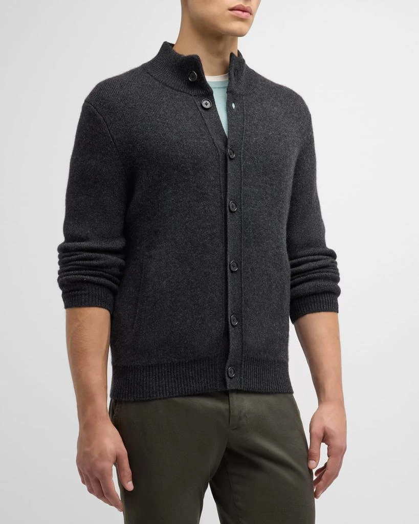 Neiman Marcus Men's Mock Neck Cashmere Cardigan 5