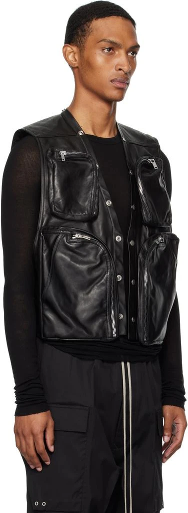 Rick Owens Black Concordians Cargo Leather Vest 2