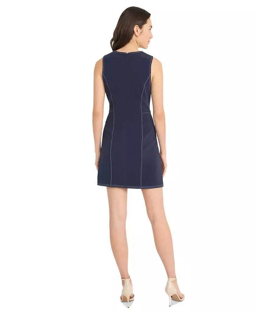 Donna Morgan Women's Contrast-Stitched A-Line Dress 4