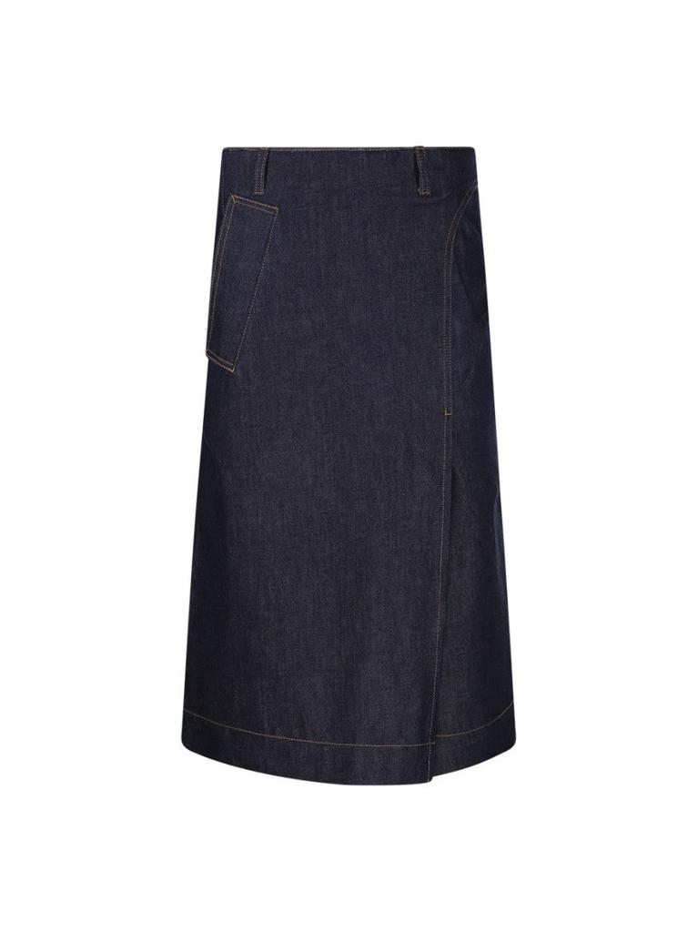 Victoria Beckham Denim Wrap Detail Skirt