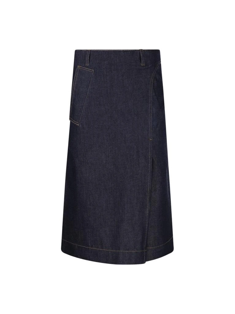 Victoria Beckham Denim Wrap Detail Skirt 1