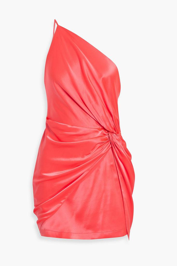 Michelle Mason One-shoulder twisted silk-satin mini dress