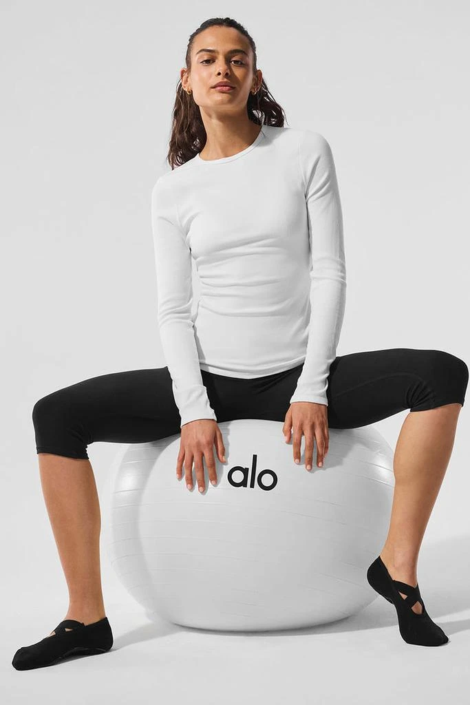 Alo Ribbed Modal Long Sleeve - Espresso 4