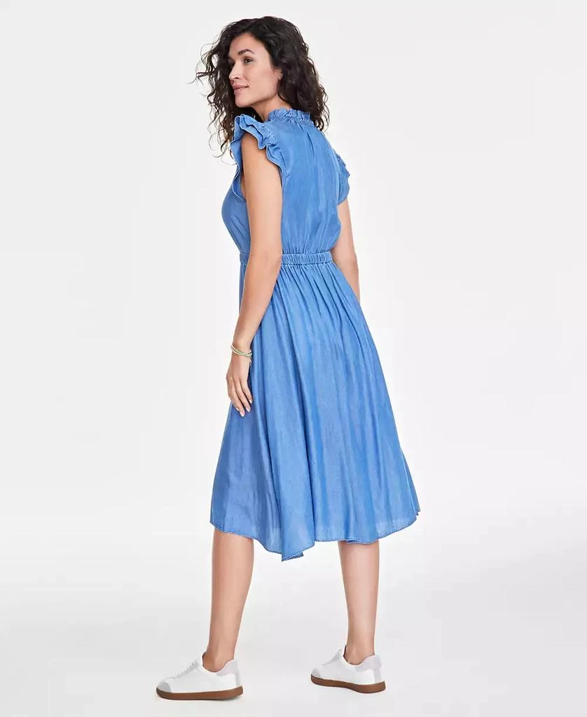 On 34th Women's Chambray Flutter-Sleeve Midi Dress, Created for Macy's 4