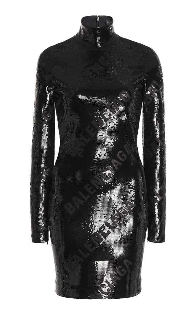 Balenciaga Balenciaga - Turtleneck Sequin Mini Dress - Black - FR 34 - Moda Operandi 1