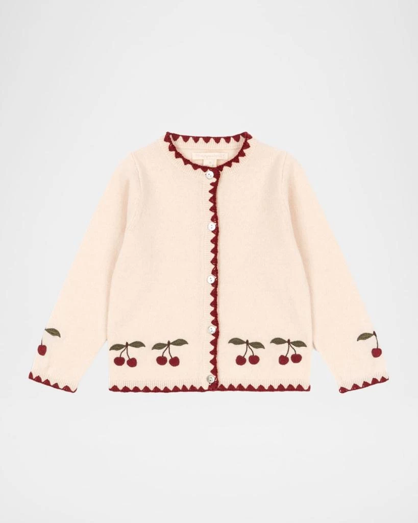 Konges Slojd Collette Cherry Embroidered Cardigan, Size 9M-10