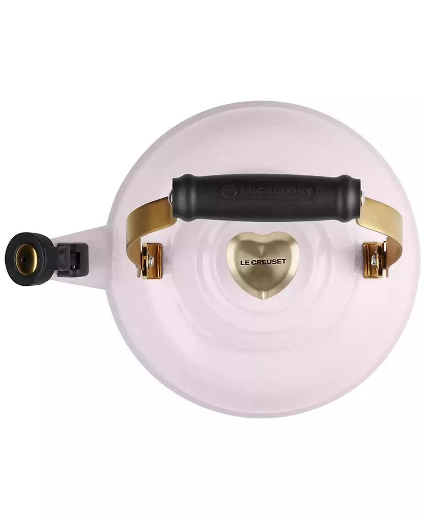 Le Creuset Enamel On Steel Whistling Kettle 1.7 Qt. Light Gold Heart 7