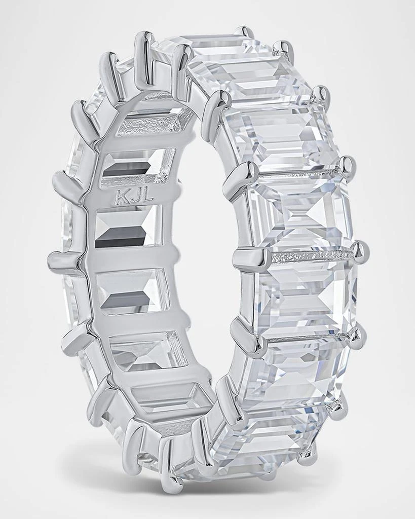 Golconda by Kenneth Jay Lane Emerald Cubic Zirconia Eternity Band Ring 3