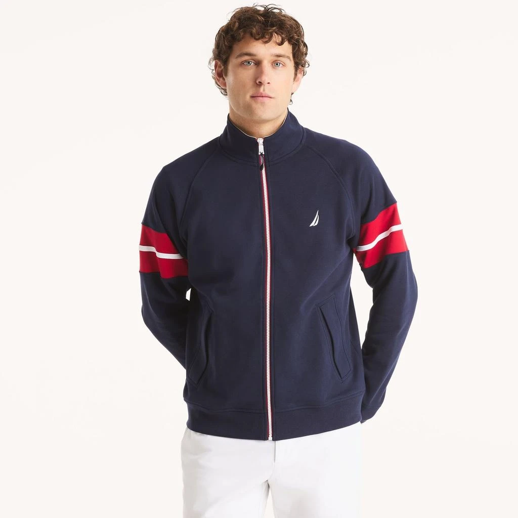 Nautica Mens Colorblock Raglan Sleeve Jacket 1
