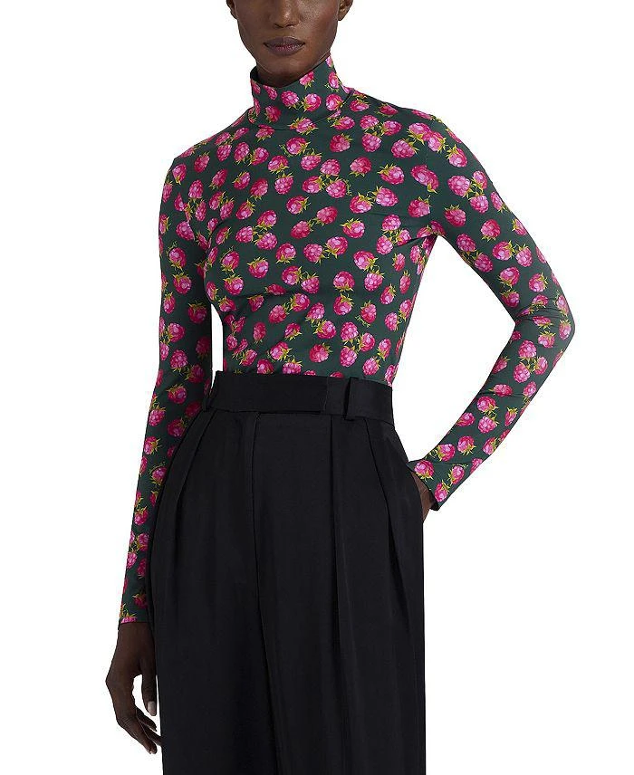 LA DOUBLE J Lampone Mini Emerald Turtleneck Top 1