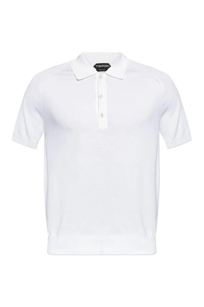 Tom Ford Tom Ford Short-Sleeved Knitted Polo Shirt from Cettire