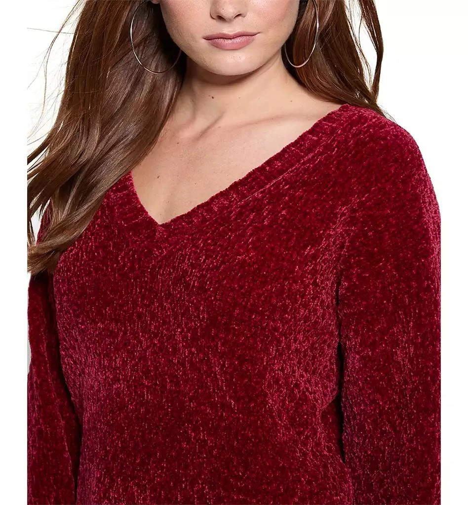 GUESS Women's Talia Chenille V-Neck Tunic Sweater 4