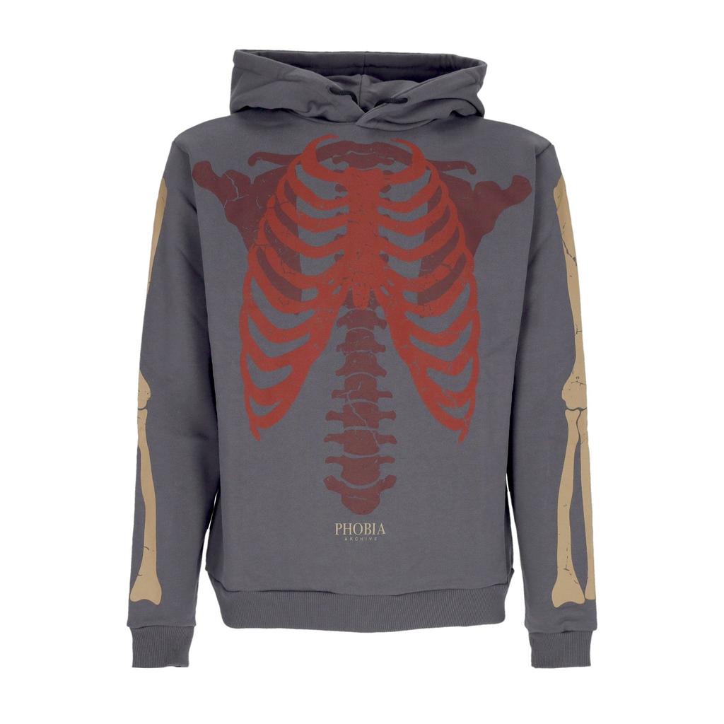 PHOBIA Bones Hoodie Men's Lightweight Hoodie Grey/red/beige
