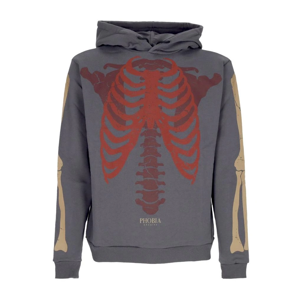 PHOBIA Bones Hoodie Men's Lightweight Hoodie Grey/red/beige 1