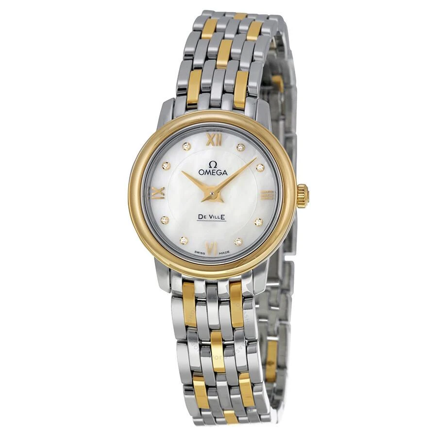 Omega DeVille Prestige Mother of Pearl Diamond Dial Ladies Watch 42420246055001 1