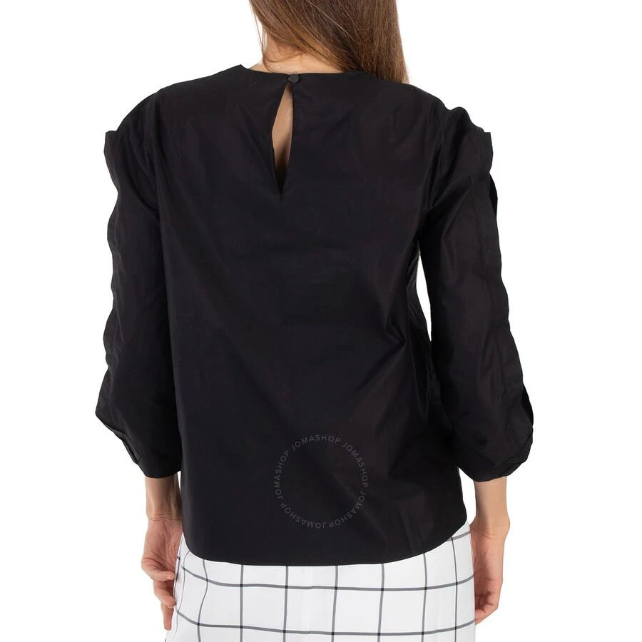 Tibi Tibi Ladies Black Cotton Sateen Square Sleeve Top, Size 0 3