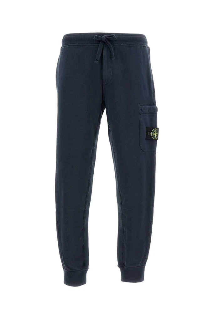 Stone Island Cotton Fleece Slim Fit Joggers with Multi-Pocket Design