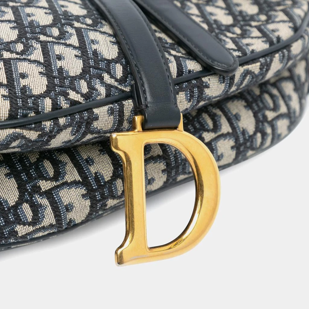 Dior Dior Blue Mini Oblique Canvas Saddle Bag 6